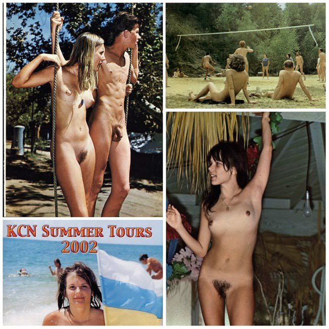 Retro photo nudism, nude recreation young nudists