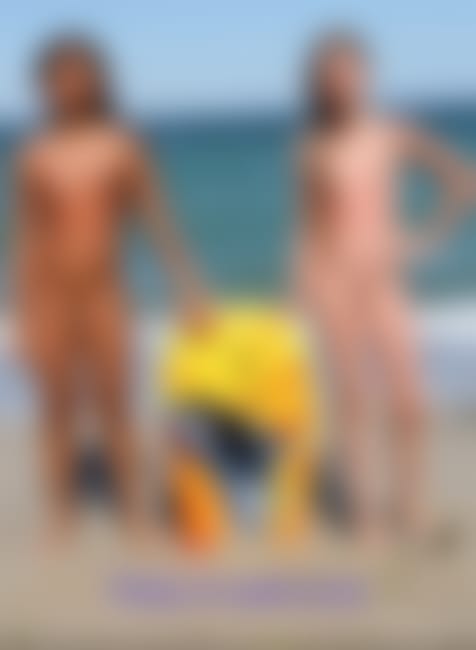 Photos of nudists having a rest naked on the seashore